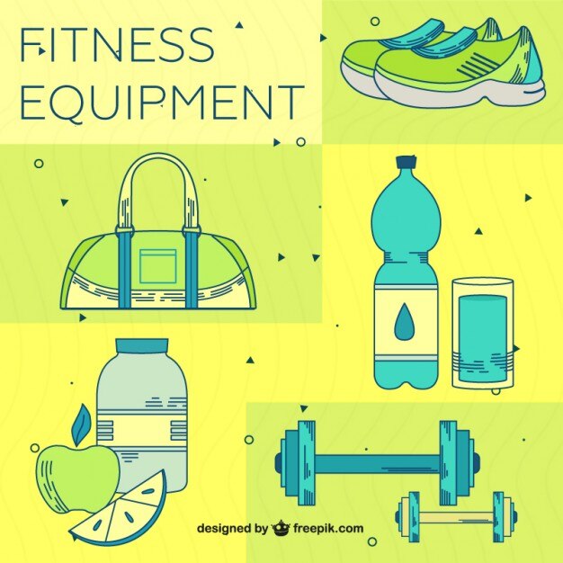 Pack de equipamiento de fitness amarillo