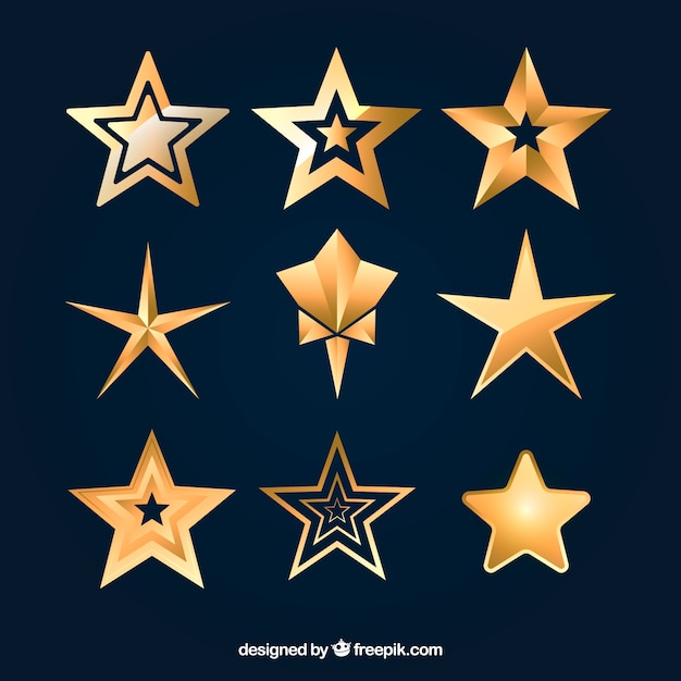 Vector gratuito pack de estrellas decorativas