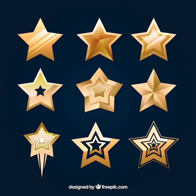 Vector gratuito pack de estrellas decorativas