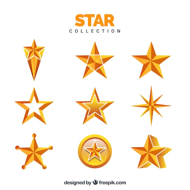 Vector gratuito pack de estrellas decorativas