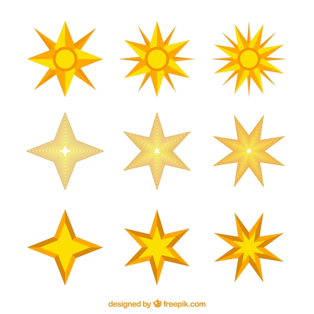 Vector gratuito pack de estrellas decorativas