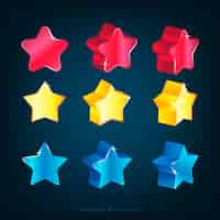 Vector gratuito pack de estrellas en diferentes colores