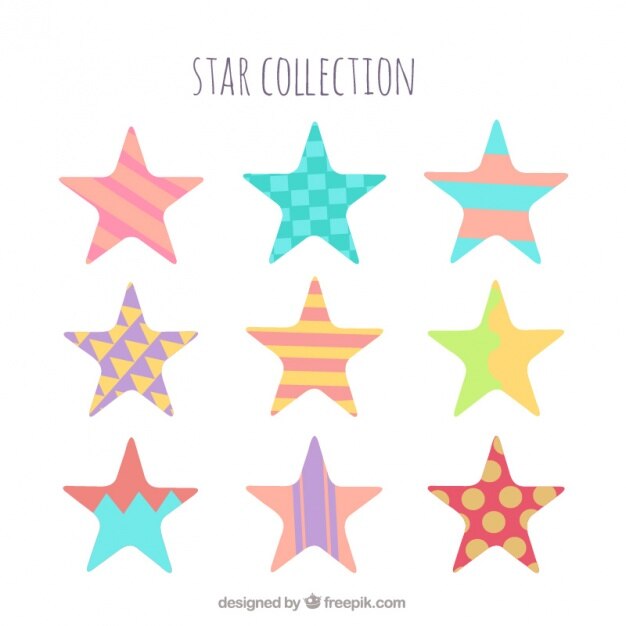 Pack de estrellas con diseños abstractos 