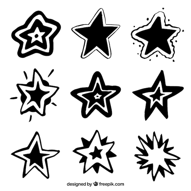 Vector gratuito pack de estrellas negras