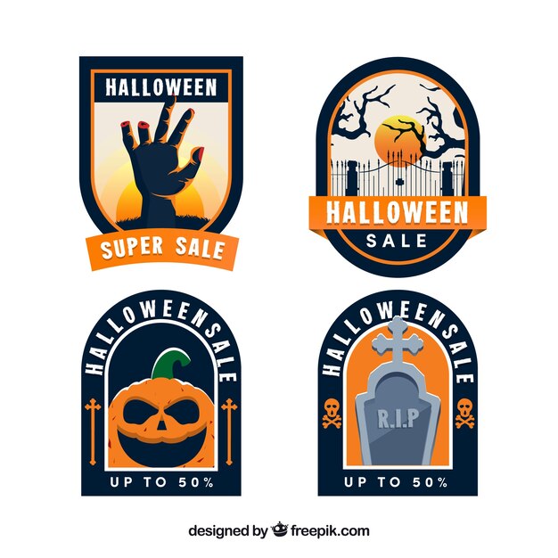 Pack de etiquetas de halloween