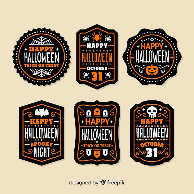 Vector gratuito pack de etiquetas de halloween