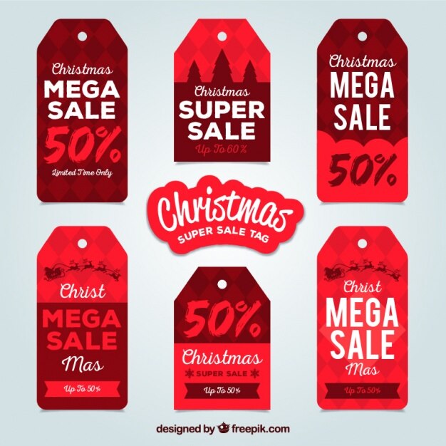 Pack de etiquetas planas de navidad con grandes descuentos