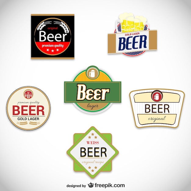 Pack de etiquetas vintage de cerveza