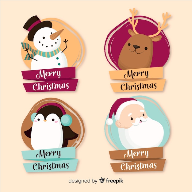 Pack flat de etiquetas de navidad