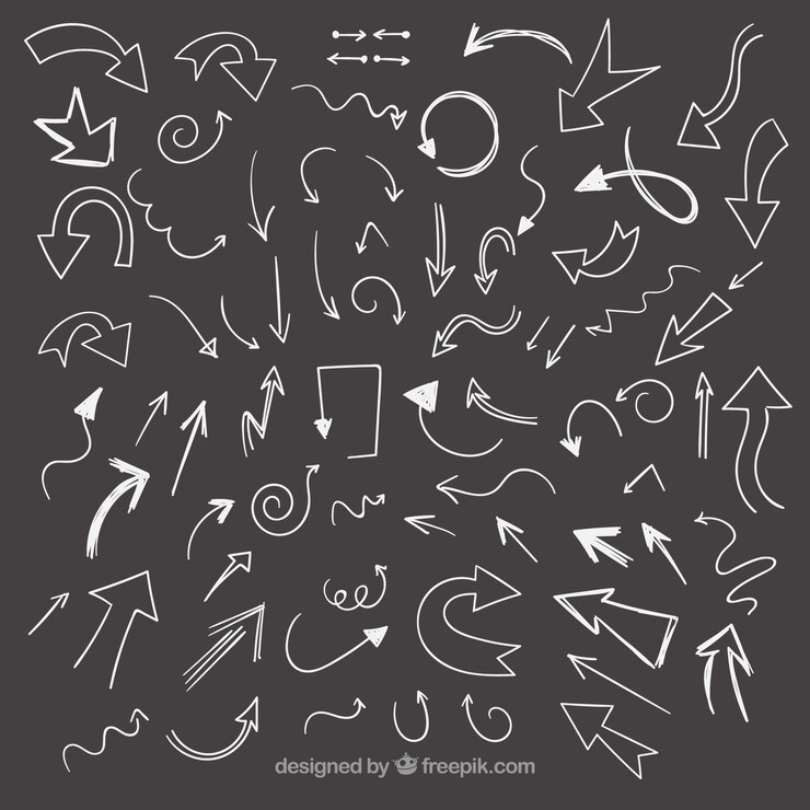 Vector gratuito pack de flechas dibujadas a mano