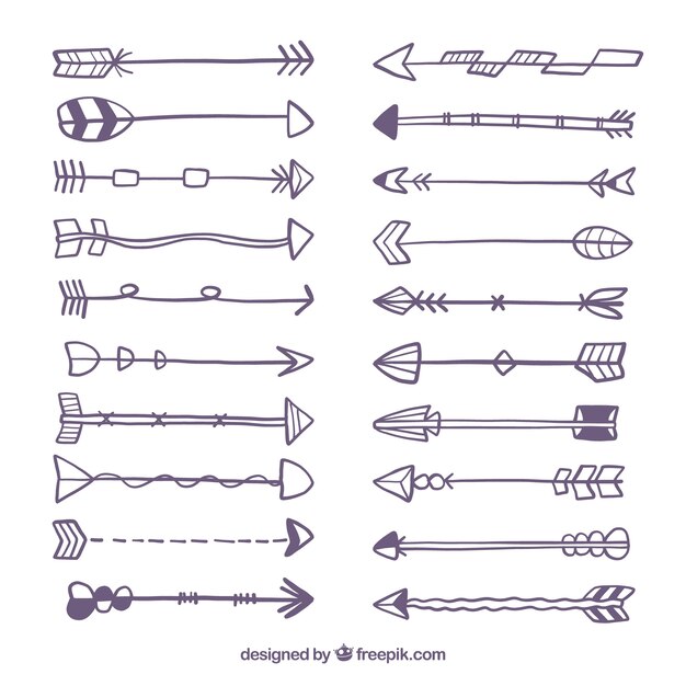 Pack de flechas dibujadas a mano 