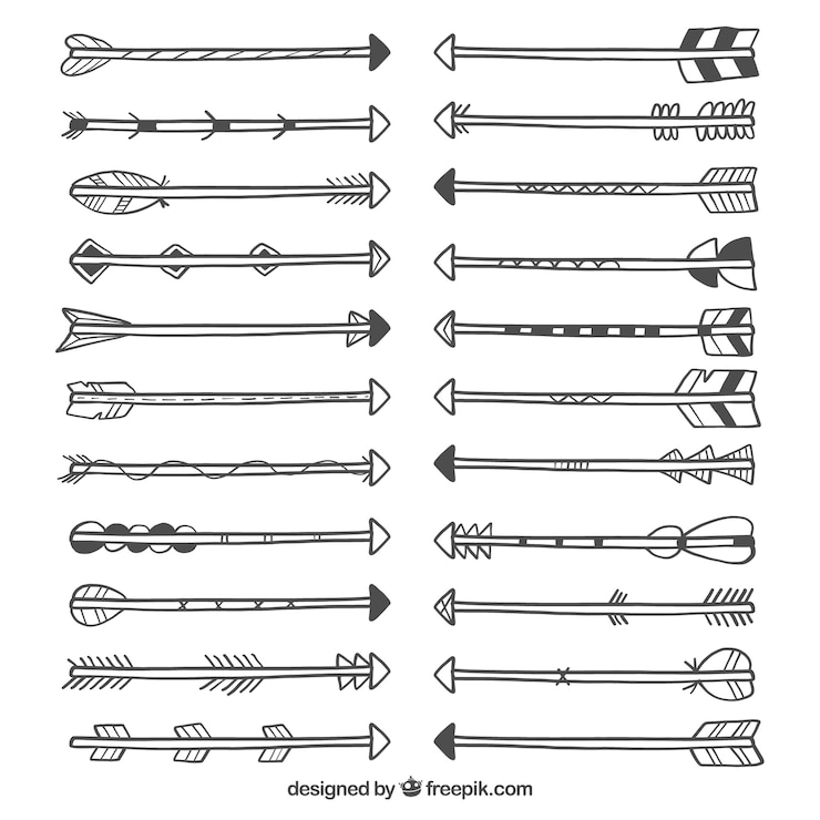 Vector gratuito pack de flechas dibujadas a mano 