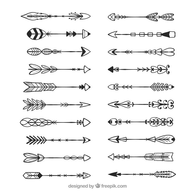 Pack de flechas dibujadas a mano 