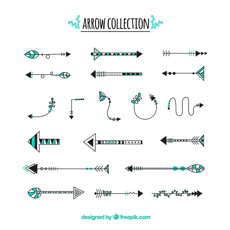 Vector gratuito pack de flechas dibujadas a mano