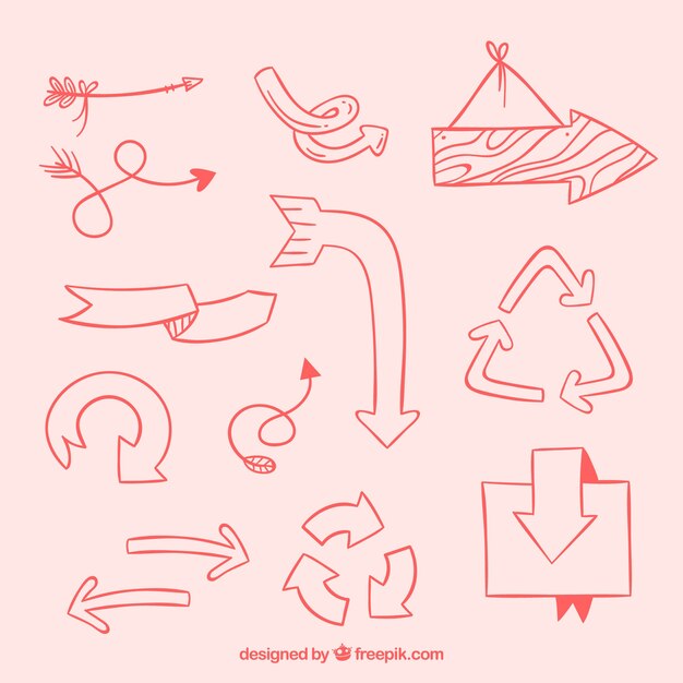 Pack de flechas dibujadas a mano 