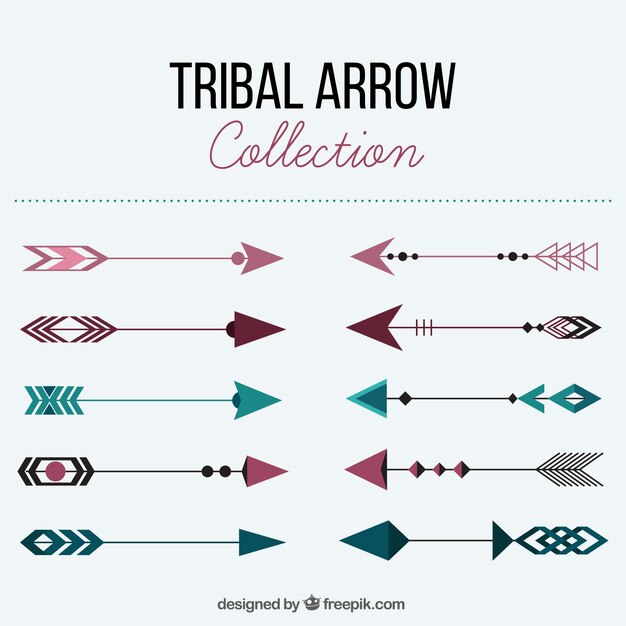 Pack de flechas tribales con diferentes colores