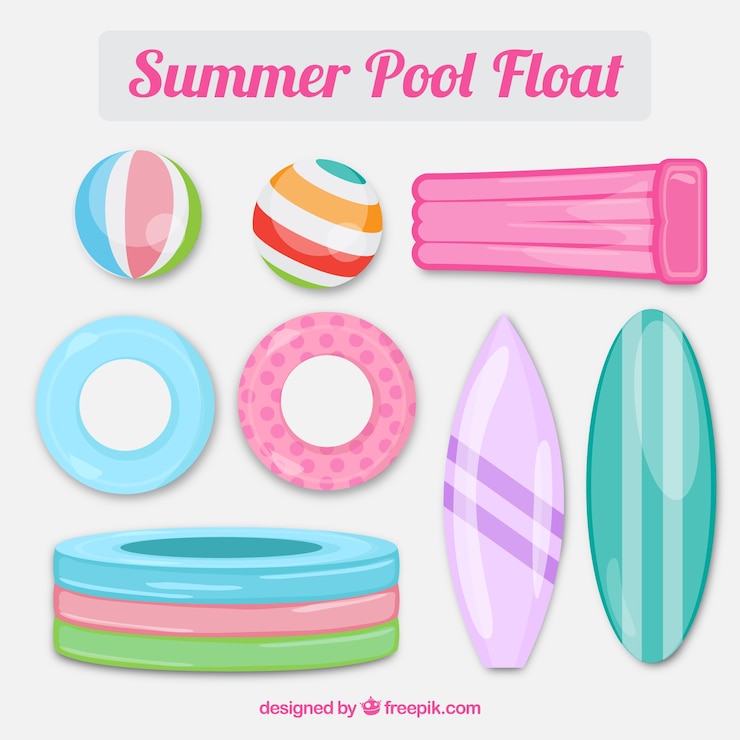 Vector gratuito pack de floradores de piscina