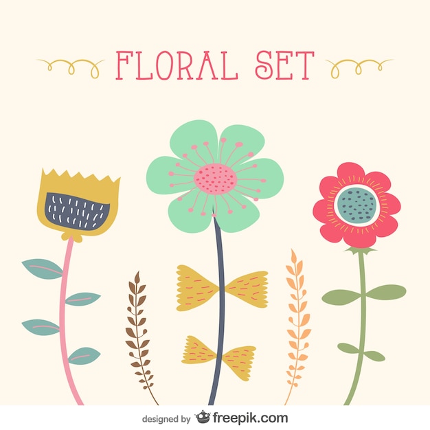 Vector gratuito pack floral