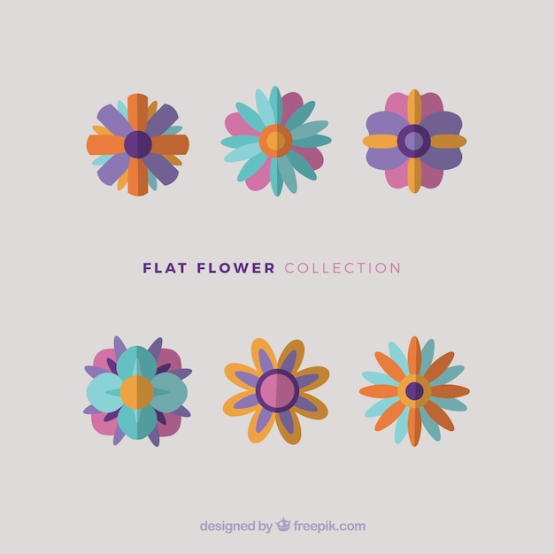 Vector gratuito pack de flores planas en estilo vintage