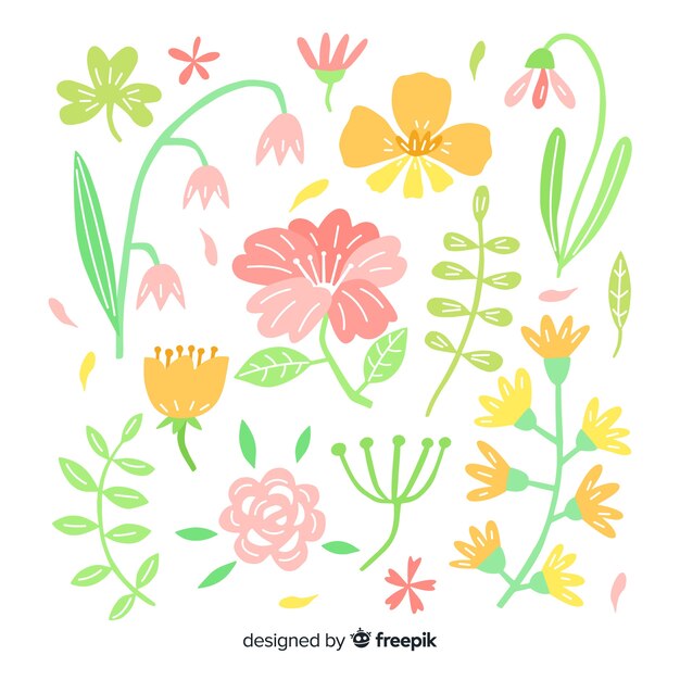 Pack flores primavera colores pastel