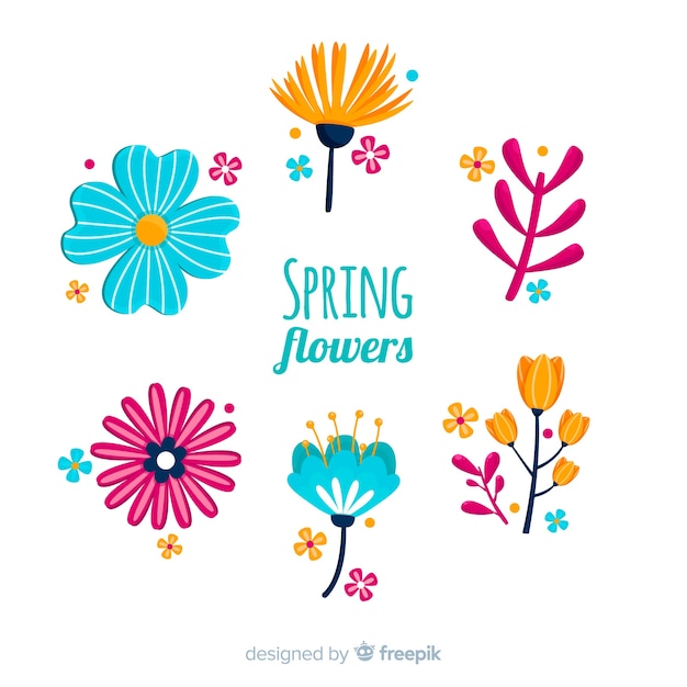Vector gratuito pack flores primavera