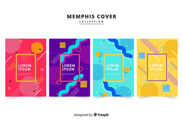 Pack folletos estilo memphis