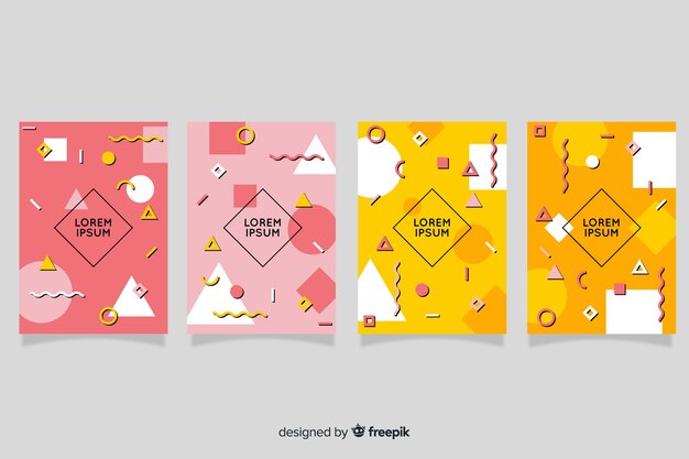Pack folletos estilo memphis