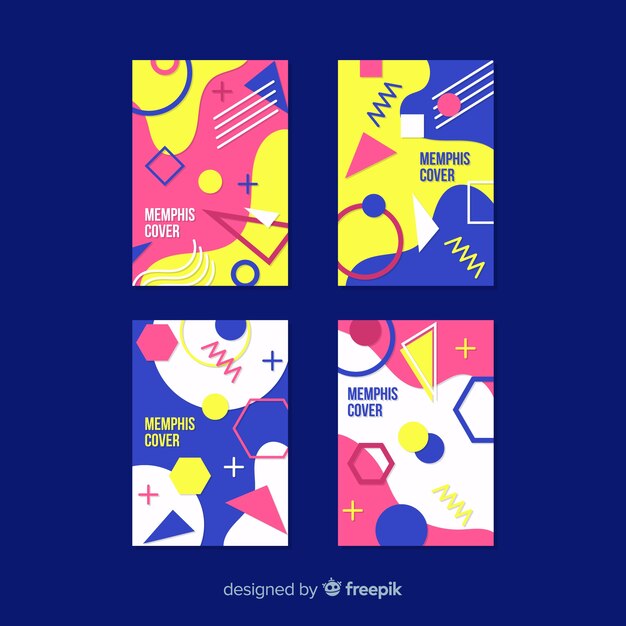 Pack folletos estilo memphis
