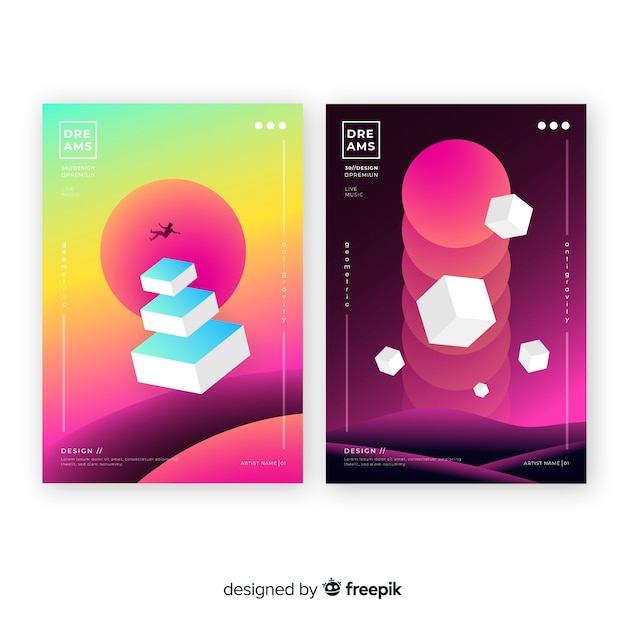 Pack folletos formas flotantes
