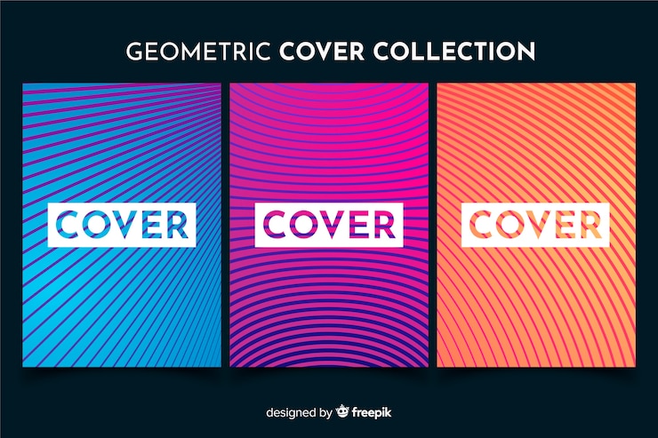 Vector gratuito pack folletos líneas geométricas coloridas