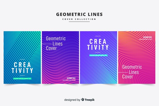 Pack folletos líneas geométricas