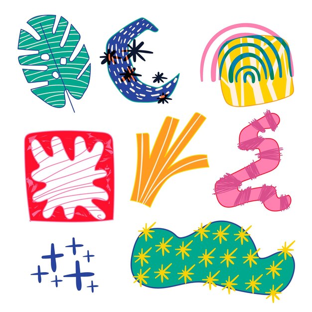 Pack de formas abstractas dibujadas a mano