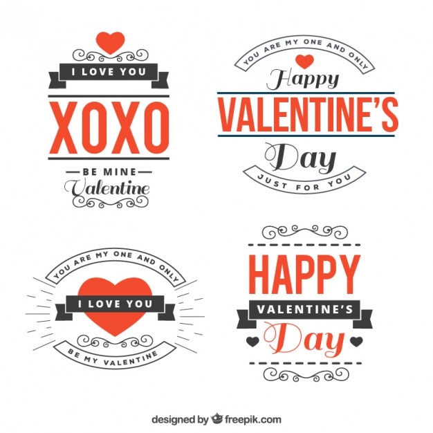 Vector gratuito pack de frases del día de san valentín