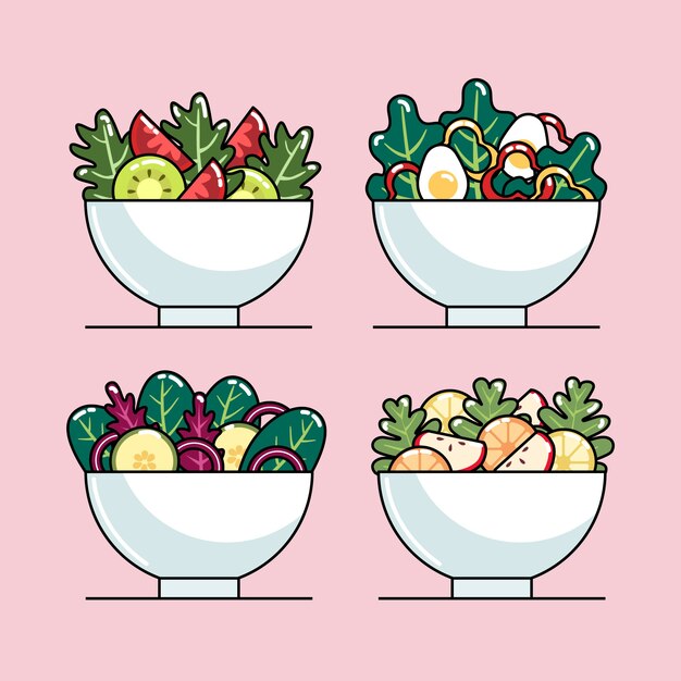 Pack de frutas y ensaladeras
