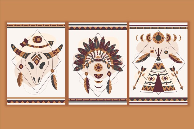Pack de fundas boho de diseño plano