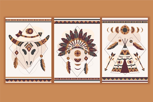 Pack de fundas boho de diseño plano