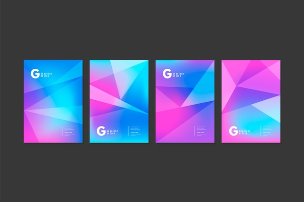 Vector gratuito pack de fundas coloridas abstractas