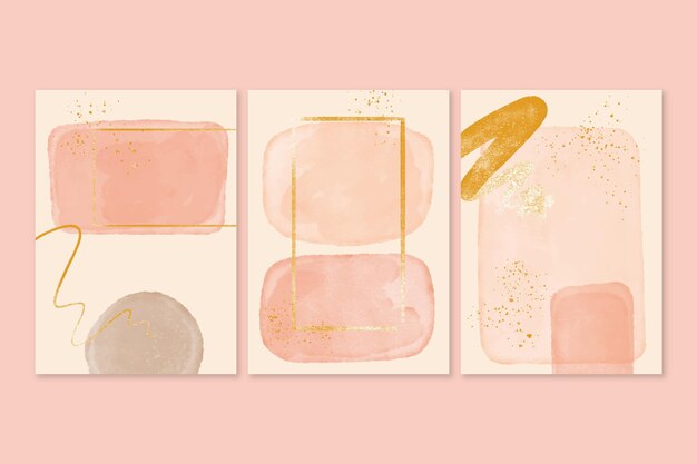 Pack de fundas de formas abstractas de acuarela
