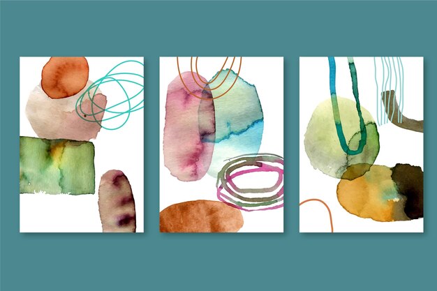 Pack de fundas de formas de acuarela pintadas
