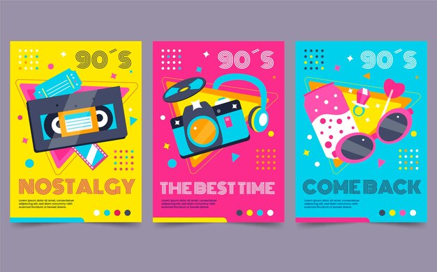 Pack de fundas planas nostálgicas de los 90