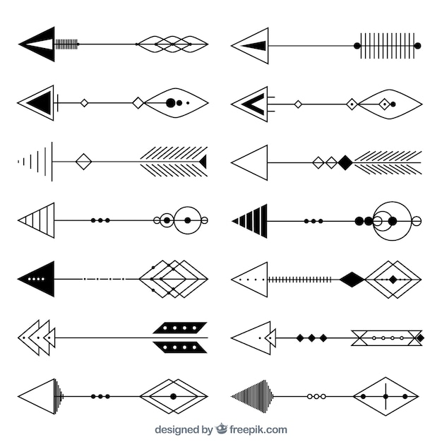 Pack de geniales flechas en diseño plano