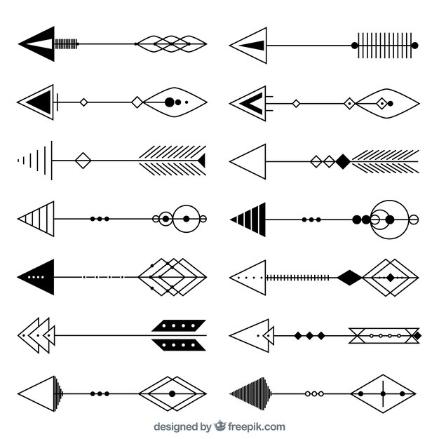 Pack de geniales flechas en diseño plano