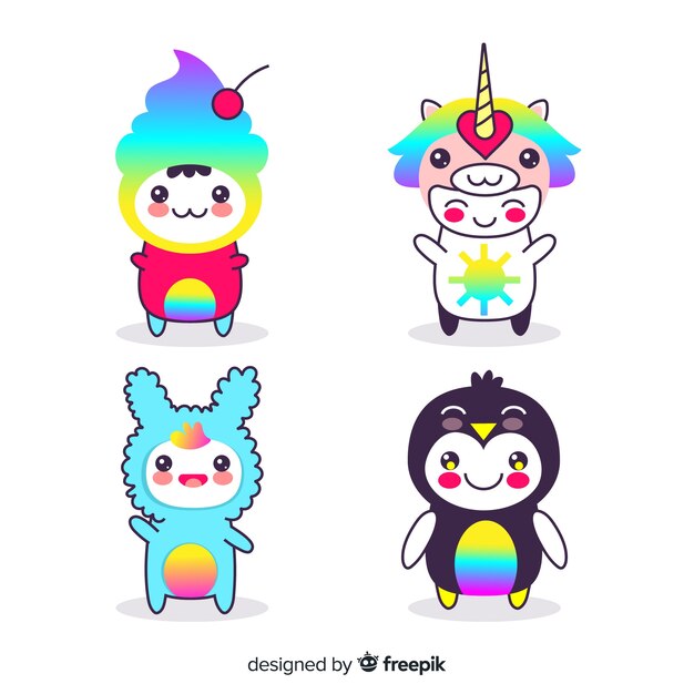 Pack gente kawai dibujada a mano