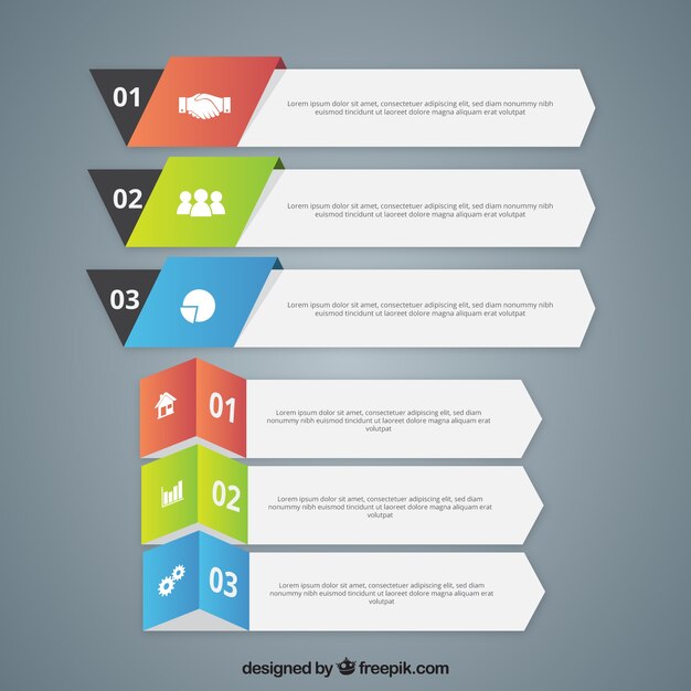 Pack geométrico de banners infográficos