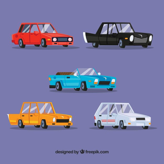 Pack gracioso de coches elegantes