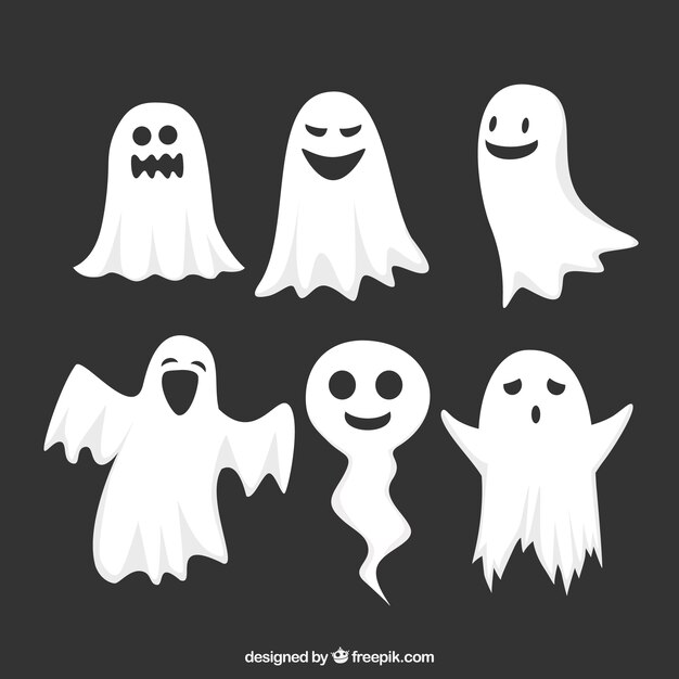 Pack gracioso de fantasmas de halloween