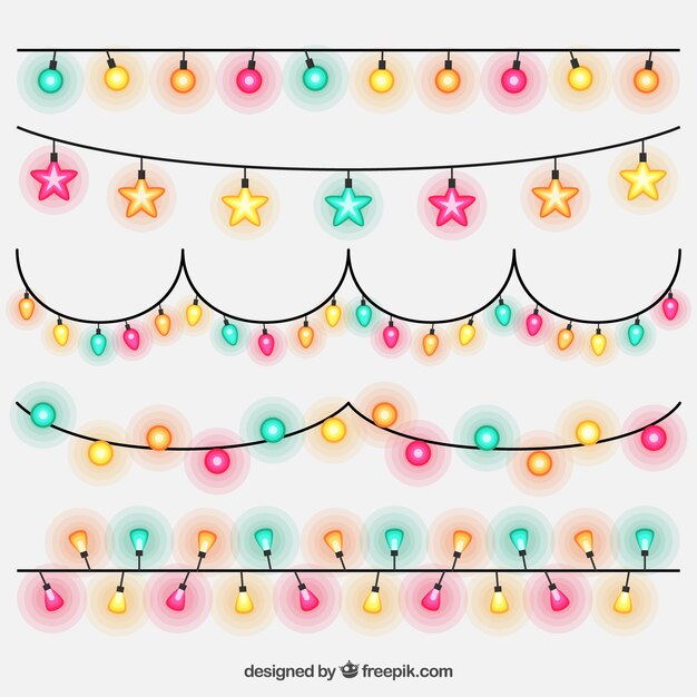 Pack de guirnaldas de luces de colores de fiesta