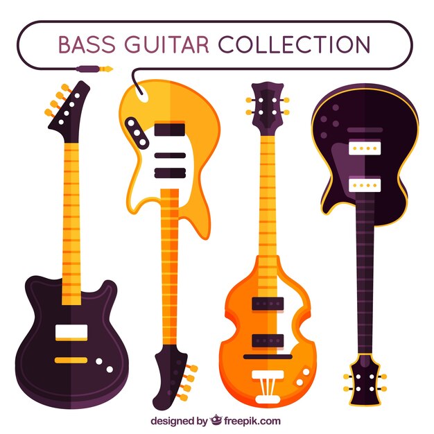 Pack de guitarras eléctricas en diseño plano