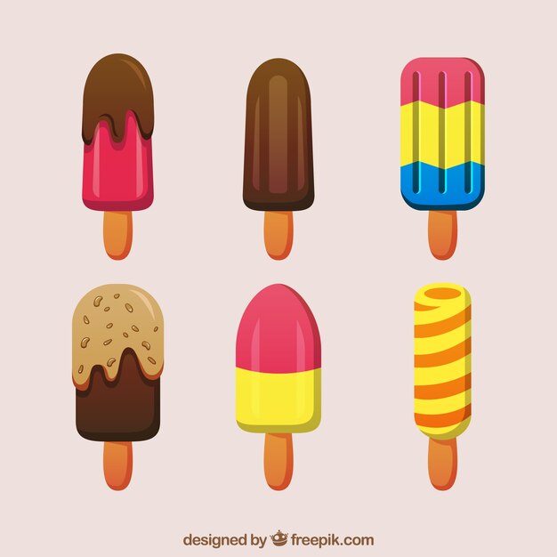 Pack de helados con diferentes sabores