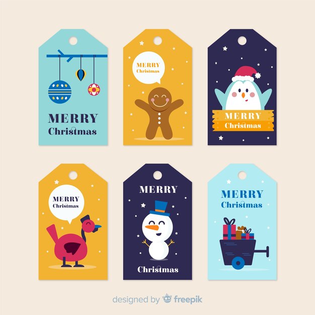 Pack hermoso de etiquetas de navidad